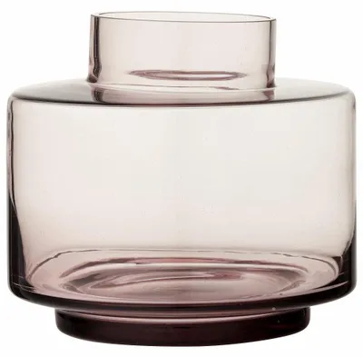 Glasvase rosa 18x18x16 cm mundgeblasen