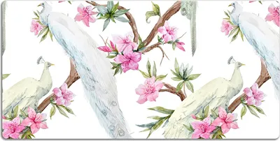 Produktbild von Schreibtischmatte Tischunterlage 100x50 cm Mauspad - Weißer pfau