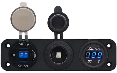 Produktbild von ProRide 12V USB-Autoladegerät 2 Ports QC3.0 mit Voltmeter & 12V/24V Buchse