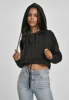 Immagine prodotto di Urban Classics Donna - Felpa con cappuccio oversize a maniche raglan e zip - L