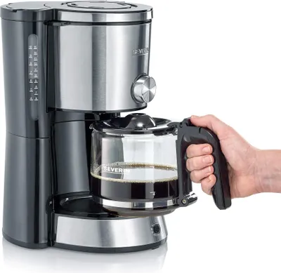Produktbild von Severin KA 4825, Filterkaffeemaschine, Gemahlener Kaffee, 1000 W, Schwarz, Edelstahl