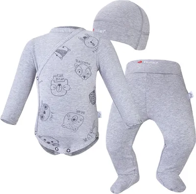 Produktbild von Set für Neugeborene Outlast® - Grau Meliert/Tiere, 62