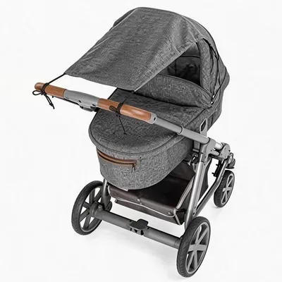 Produktbild von Kinderwagen Sonnenschutz & Windschutz mit UPF 50+,Verstellbares Sonnendach aus robustem Polyester,Einfache Montage mit Kordelzug & Gummibändern