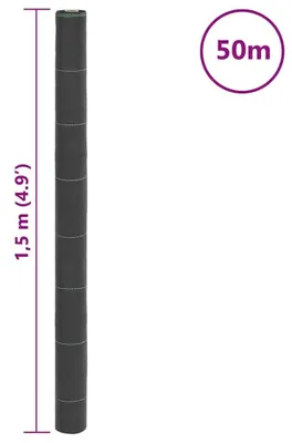 Productafbeelding van Onkruiddoek, 1,5 x 50 meter, polypropyleen, zwart, voor gebruik in de tuin