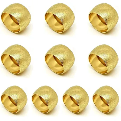 Servetringe, 10 Stück, Gold, Metall, rund, 4,3 x 2,8 cm