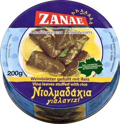 Image de Feuilles de vigne grecques farcies de riz à l'huile, 200 g