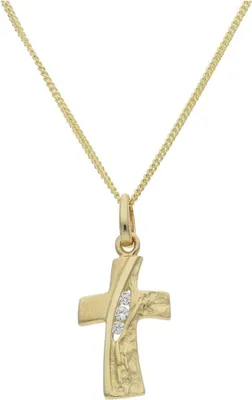 Produktbild von JuwelmaLux Anhänger Kreuz 333/000 (8 Karat) Gold synth Zirkonia JL20-02-0901