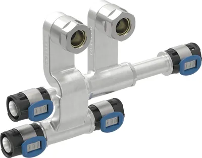 Immagine prodotto di Geberit GE FlowFit raccordo a T, VL/RL, SiBr, d16, 15, 16 mm, con raccordo a vite, EK, 1 pz.