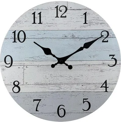 Image de Horloge murale rustique moderne en bois de 25 cm, mouvement à quartz silencieux