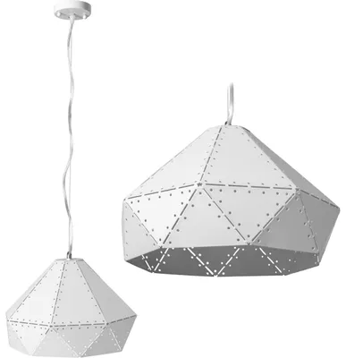Produktbild von tooLight Pendellampe App237-1Cp Metall Weiss Dreiecke 1-Lichtquelle E27 29X29X20Cm Einstellbar