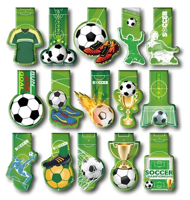 Productafbeelding van Set van 15 Magnetische Lesezeichen met Voetbal Thema