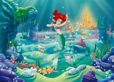 Produktbild von Disney Poster Arielle - die Meerjungfrau Grün, Blau und Rot - 600648 - 160 x 110 cm