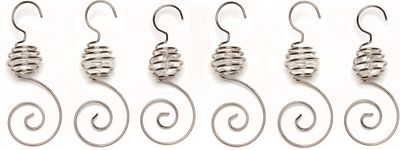 Christbaumkugel-Aufhänger Spiral mit Perle, Farbe:silber