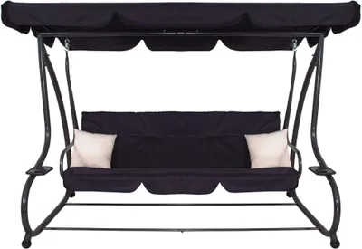 Produktbild von SPRINGOS 4místná hollywoodská houpačka Zahradní houpačka 220 X 162 cm včetně 2 polštářů Polštáře Houpací lavice s držákem nápojů Funkce polohování