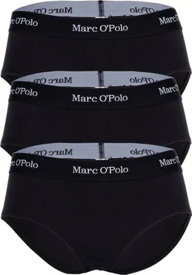 Produktbild von Marc O Polo Damen Panties, 3er Pack - Logobund, Organic Baumwolle Stretch, Basic Schwarz XS