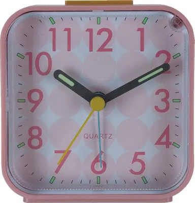 Produktbild von kleiner Wecker in Bonbonfarben, modischer, geräuschloser Wecker, Schreibtischwecker, Kinderwecker,Pink