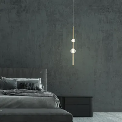 Zdjęcie produktu dla Lampa wisząca LED VAKU złota 8W Neutralna biel 700lm metal wym:120x8x8cm IP20 Light Prestige
