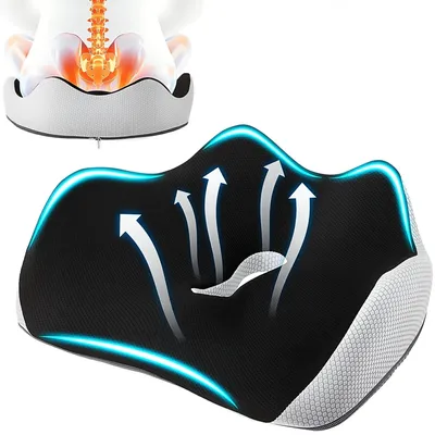 Zdjęcie produktu dla Omgoods - Ergonomiczna poduszka siedzienna z pianki memory do użytku w biurze i samochodzie