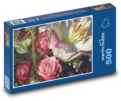Obrázek produktu pro Puzzle 500 Kytice s liliemi a růžemi - martinpuzzle