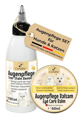 Produktbild von Canifee Augenpflege-Set für Hunde und Katzen (Tränenfleckentferner und Balsam)