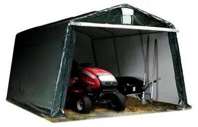 Produktbild von Garagenzelt Carport 3,3 x 4,7 m Dunkelgrün – Weidezelt & Unterstand – PE-Plane 450 N, robuste Stahlrohrkonstruktion, wetterfester Schutz für Auto, Garten und Maschinen