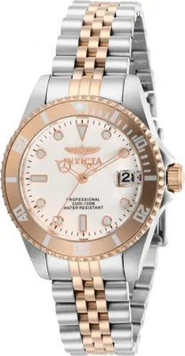 Produktbild von Invicta Pro Diver 29193 Damen Uhr - Quartz Bewegung - Edelstahl mit Weißem Zifferblatt - 34 mm