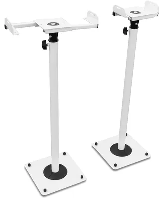 Produktbild von 2 x Boxenständer Metall Lautsprecherstative Teleskop höhenverstellbar Ständer weiß Modell: BS16WK