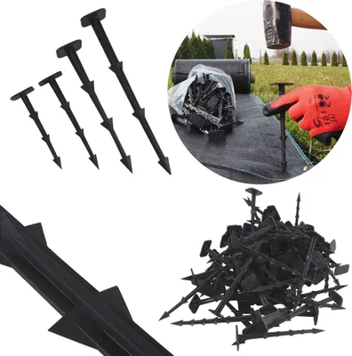 Produktbild von BAUSTER® 100 x Erdanker Bodenanker Erdnägel 15 cm für Gartenvlies Kunststoff Unkrautvlies