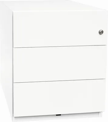 Produktbild von BISLEY Rollcontainer Note Maße: 42 x 49,5 x 56,5 cm (B x H x T) Werkstoff: Stahlblech, pulverbeschichtet Farbe: verkehrsweiß