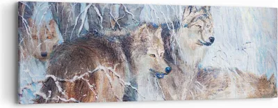 Produktbild von Bild auf Leinwand - Leinwandbild - Wolf Tier Wald - 90x30cm - Wand Bild - Wanddeko - Wandbilder - Leinwanddruck - Bilder - Kunstdruck - Wanddekoration - Leinwand bilder - Wandkunst - AB90x30-3770