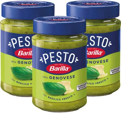 Produktbild von Barilla Pesto Sauce Genovese mit frischem Basilikum 190g 3er Pack