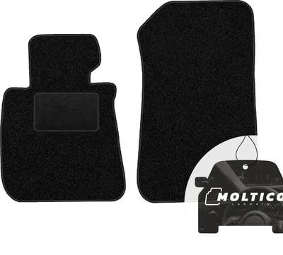 Produktbild von moto-MOLTICO Vorne Fußmatten Auto Velours Autoteppiche Schwarz Automatten Set 2-teilig passend für BMW 3er E93 Cabrio 2007-2013