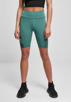 Obrázok produktu pre Urban Classics TB4354 | Dámske cyklistické šortky s vysokým pásom Tech Mesh Radlerhose - Farbe: paleleaf - Größe: L