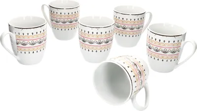 Obrázek produktu pro Van Well Viva 6dílná sada hrnků na kávu pro 6 osob hrnek na kávu XL jemný porcelánový hrnek