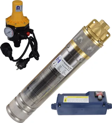 Produktbild von Agora-Tec® 4 Zoll 750-3DW  Hochdruck Tauchpumpe für Zisternen und Wassertanks inkl. Pumpensteuerung für Haus und Garten