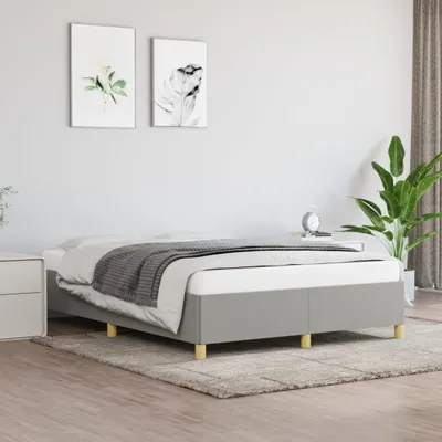 Produktbild von The Living Store Bettgestell Hellgrau 140x190 cm Stoff