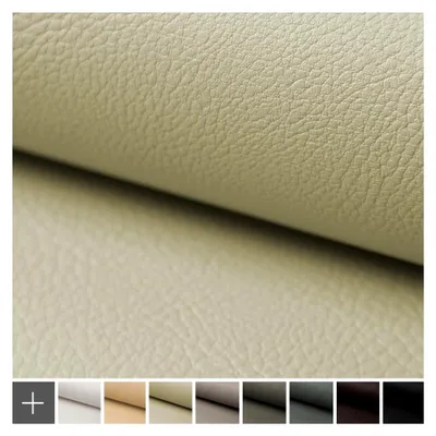 Produktbild von NEUSS - Genarbtes Kunstleder - Möbelstoff in Echtleder-Optik - Robuster Polsterstoff - Pflegeleichte Meterware 1lfm | Farbe: 02 Elfenbein Beige