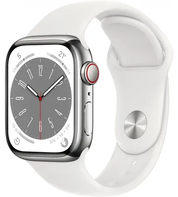 Produktbild von Apple Watch 8 4G 41mm Edelst. silber/Sport weiß
