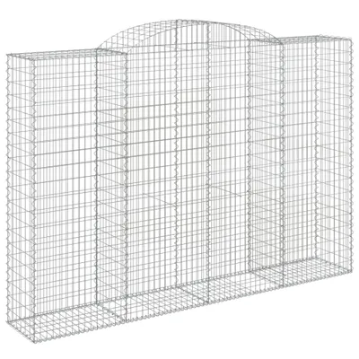 Image de vidaXL Gabion avec arc surélevé 300x50x200/220 cm Fer galvanisé