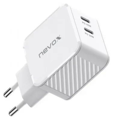 Produktbild von Nevox 45W DUAL USB-C (PD) QC3.0 Ladegerät GaN, (PD 3.0, QC 3.0)