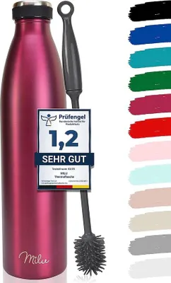 Produktbild von Famanu Trinkflasche Edelstahl, 350 ml, 500 ml, 750 ml, 1000 ml, 1,5 l - Thermosflasche, auslaufsicher