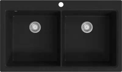 Produktbild von Granitspüle Doppelbecken Schwarz