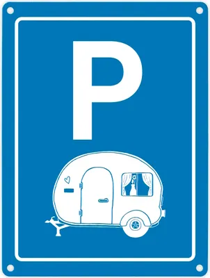 Produktbild von Wohnwagen Parkplatz Metallschild Stellplatz parken Campingwagen Wohnmobil Urlaub