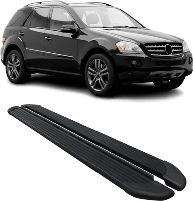 Image de Marchepieds Latéraux pour Mercedes Classe M W164 2006-2011 Noir Aluminium 2Pcs