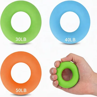 Productafbeelding van Set van 3 vinger- en handtrainers van siliconen met verschillende weerstanden