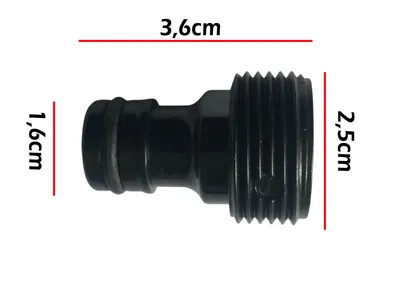 Produktbild von Gerätestück/Adapter Suzhouy, 3/4' Außengewinde, schwarz
