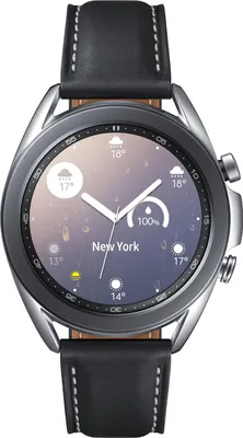 Produktbild von Samsung Galaxy Watch3 41 mm puzdro z nehrdzavejúcej ocele strieborný kožený remienok čiernohnedý