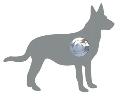 Produktbild von Türklingel Hund ''Emma'' in Grau Metallic