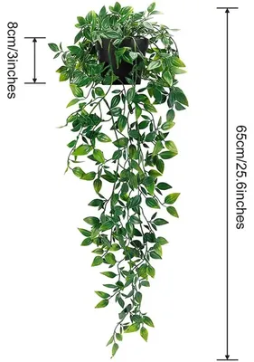 Produktbild von Künstliche Efeu-Girlande 90cm Hängedeko Kunstpflanze Rebe Blattranke Hochzeit Party Raumdekor - Modell: g