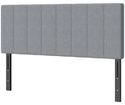 Produktbild von Bettkopfteil 3-fach höhenverstellbar Leinenoptik 160 cm Polsterkopfteil Grau